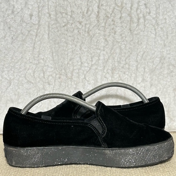 Keds Womens Black Velvet Crystal SlipOn Casual Fashion Sneakers Shoes SZ 7.5 - Picture 6 of 11
